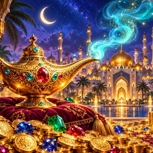 10001 Nights Megaways cover art with an Arabian Nights theme