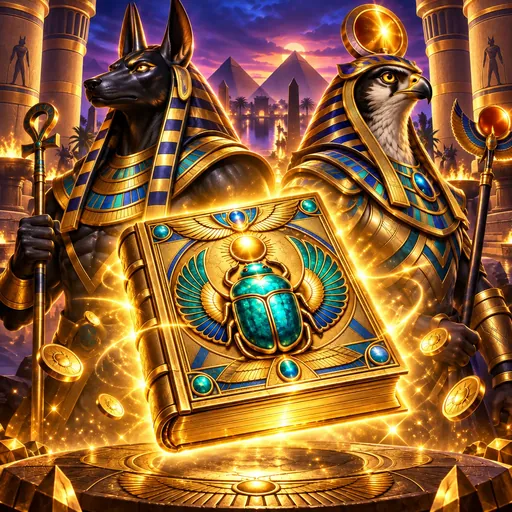 Book of Gods cover art with an Egyptian book theme